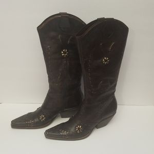 BCBGILS Boots Leather upper & sole Brown Size 7